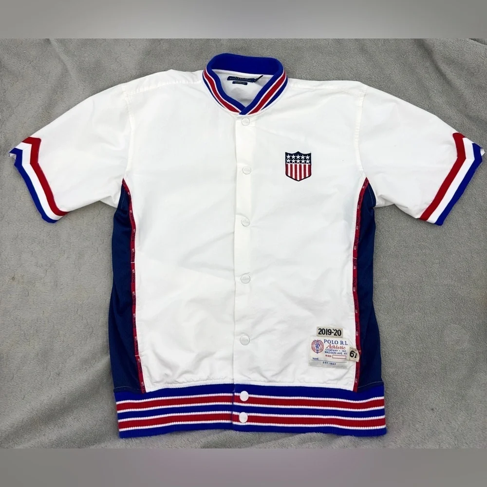 Polo Ralph Lauren Warm Up Shirt Mens Small Shield Jacket Classic Fit Preppy USA
